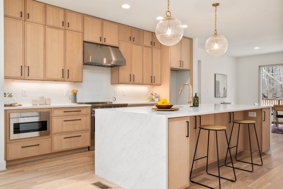 Modern kitchen cabinets in a beautifully designed home interior